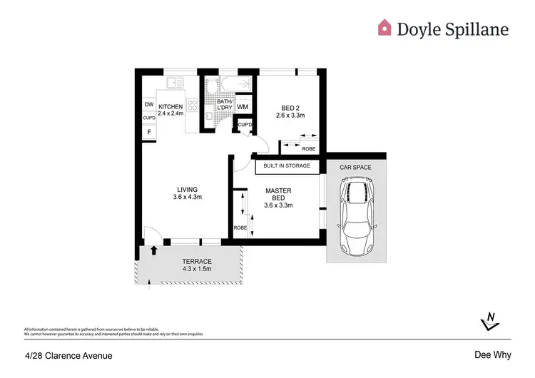 Floorplan of Homely apartment listing, 4/28 Clarence Avenue, Dee Why NSW 2099
