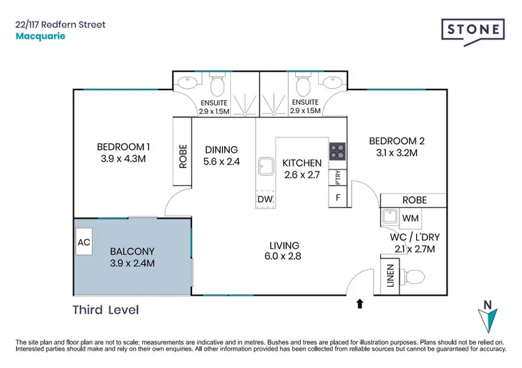 Floorplan of Homely unit listing, 22/117 Redfern Street, Macquarie ACT 2614