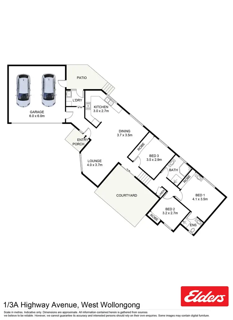 Floorplan of Homely villa listing, 1-3/3a Highway Avenue, West Wollongong NSW 2500