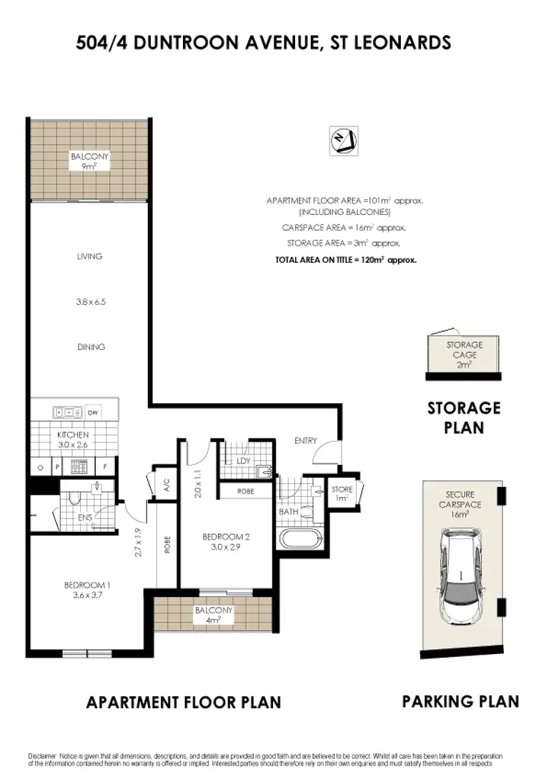 Floorplan of Homely apartment listing, 504/4 Duntroon Avenue, St Leonards NSW 2065