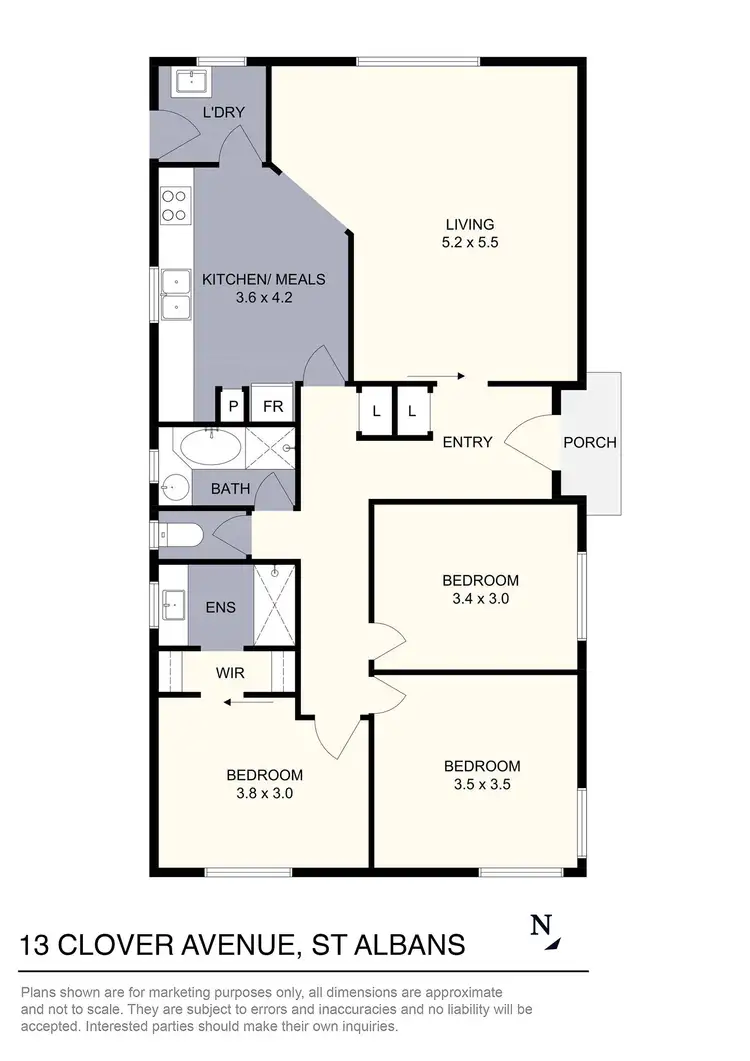 Floorplan of Homely house listing, 13 Clover Avenue, St Albans VIC 3021