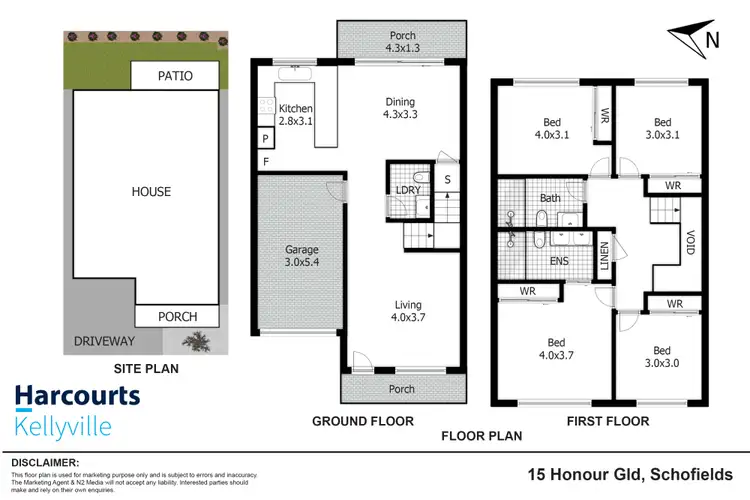 Floorplan of Homely townhouse listing, 15 Honour Glade, Schofields NSW 2762