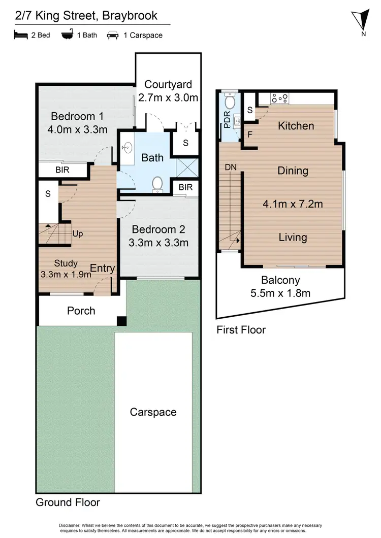 Floorplan of Homely townhouse listing, 2/7 King Street, Braybrook VIC 3019