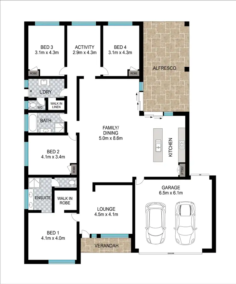 Floorplan of Homely house listing, 3 Electra Lane, Australind WA 6233