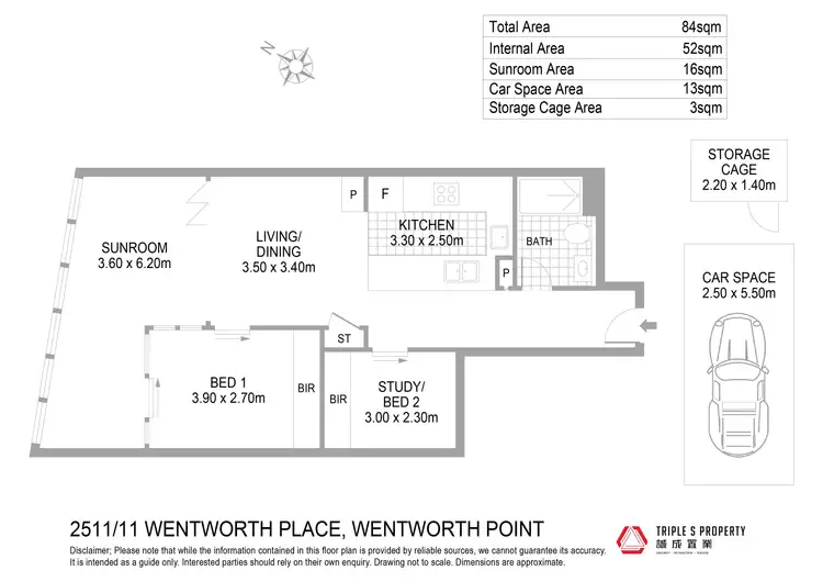 Floorplan of Homely apartment listing, 2511/11 Wentworth Place, Wentworth Point NSW 2127