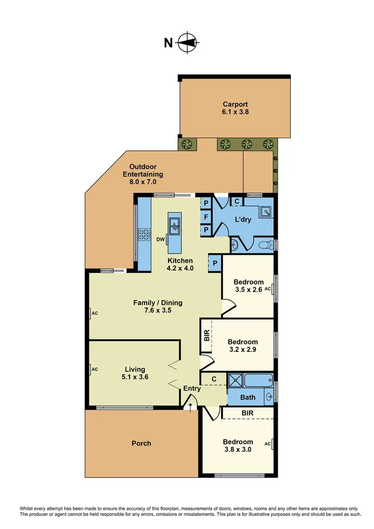Floorplan of Homely unit listing, 1/12 Frank Street, Sunshine West VIC 3020