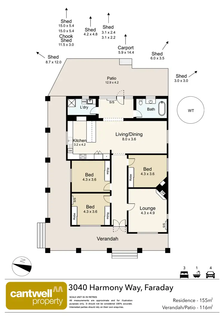 Floorplan of Homely rural property listing, 3040 Harmony Way, Faraday VIC 3451