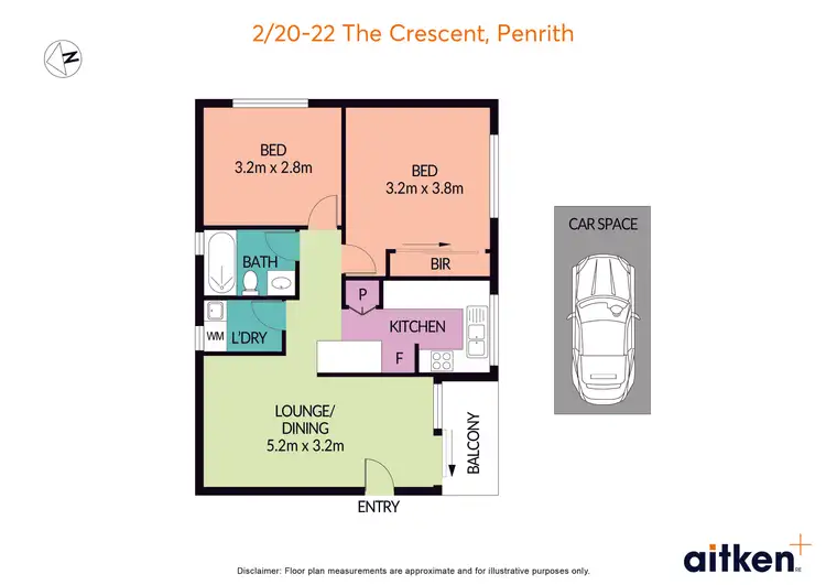 Floorplan of Homely unit listing, 2/20-22 The Crescent, Penrith NSW 2750