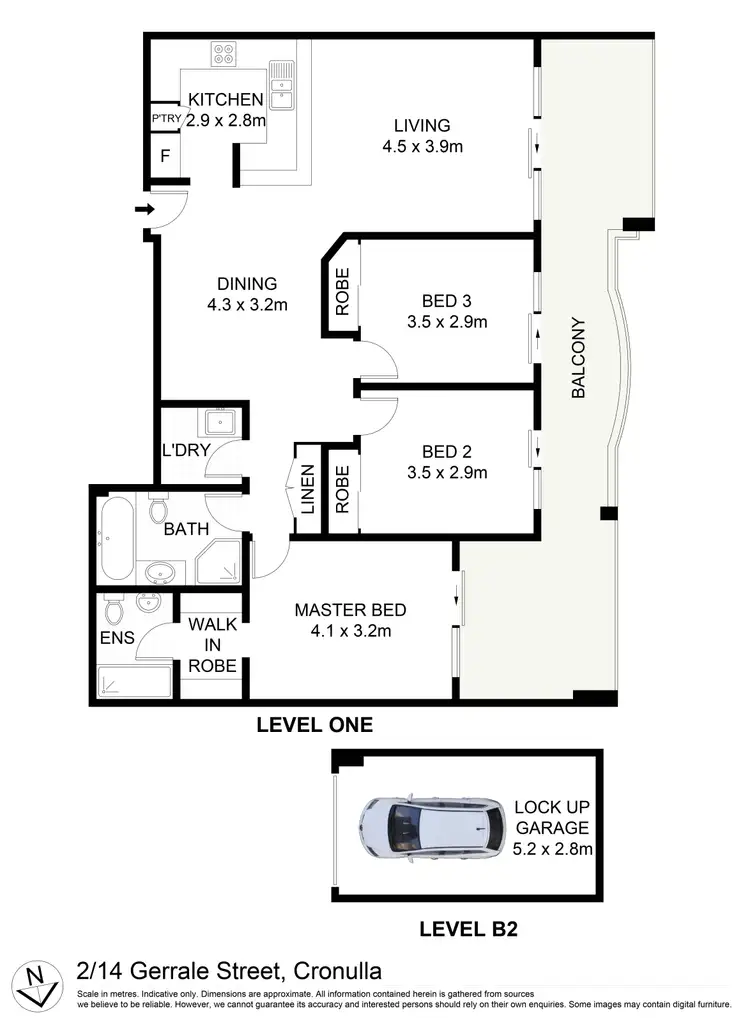 Floorplan of Homely apartment listing, 2/14 Gerrale Street, Cronulla NSW 2230