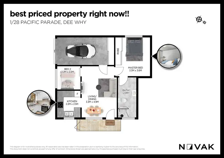 Floorplan of Homely unit listing, 1/28 Pacific Parade, Dee Why NSW 2099