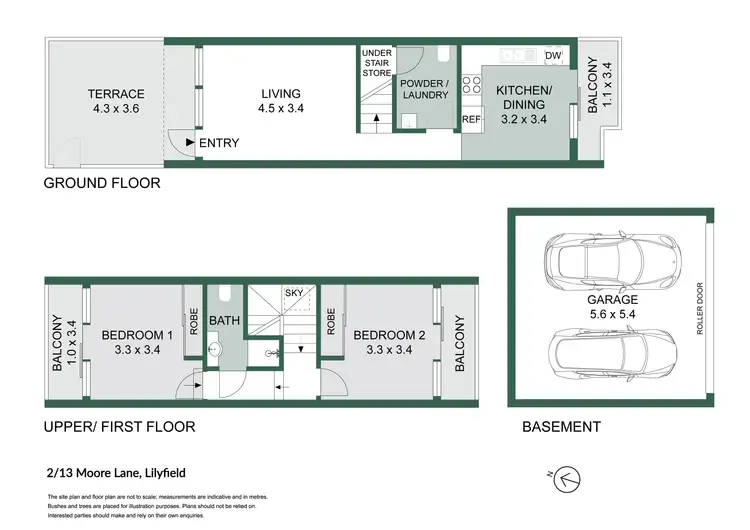 Floorplan of Homely townhouse listing, 2/13 Moore Lane, Lilyfield NSW 2040
