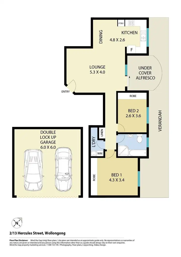 Floorplan of Homely apartment listing, 2/13 Hercules Street, Wollongong NSW 2500