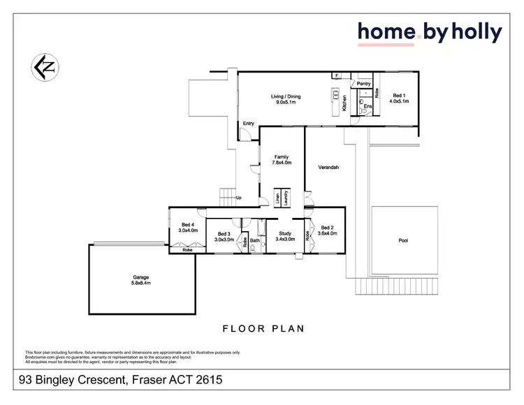Floorplan of Homely house listing, 93 Bingley Crescent, Fraser ACT 2615
