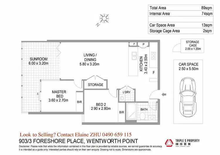 Floorplan of Homely apartment listing, 903/3 Foreshore Place, Wentworth Point NSW 2127