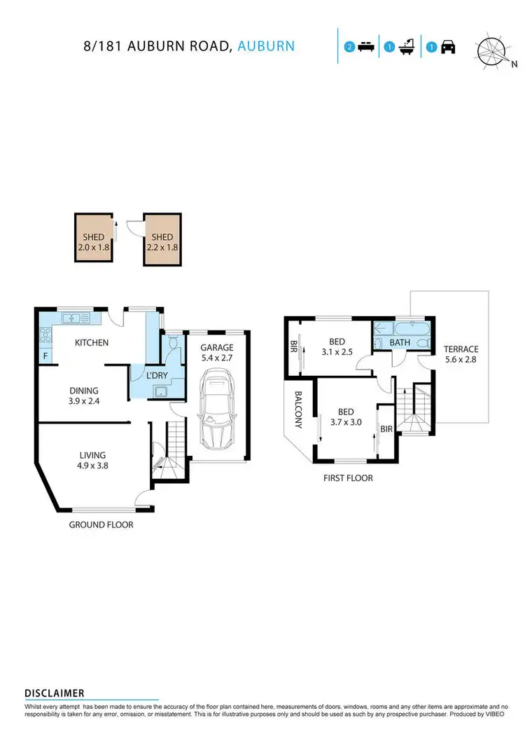 Floorplan of Homely townhouse listing, 8/181-183 Auburn Road, Auburn NSW 2144