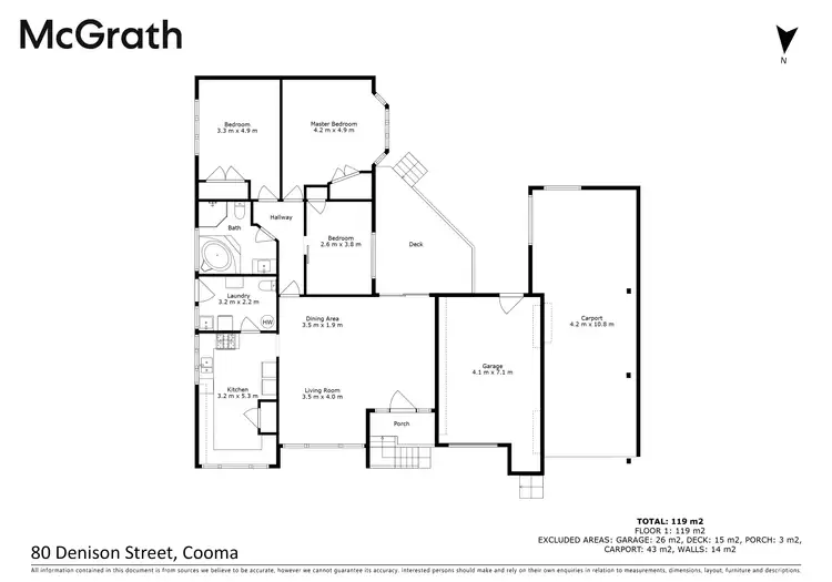Floorplan of Homely house listing, 80 Denison Street, Cooma NSW 2630