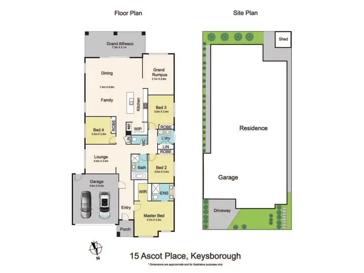 Floorplan of Homely house listing, 15 Ascot Place, Keysborough VIC 3173