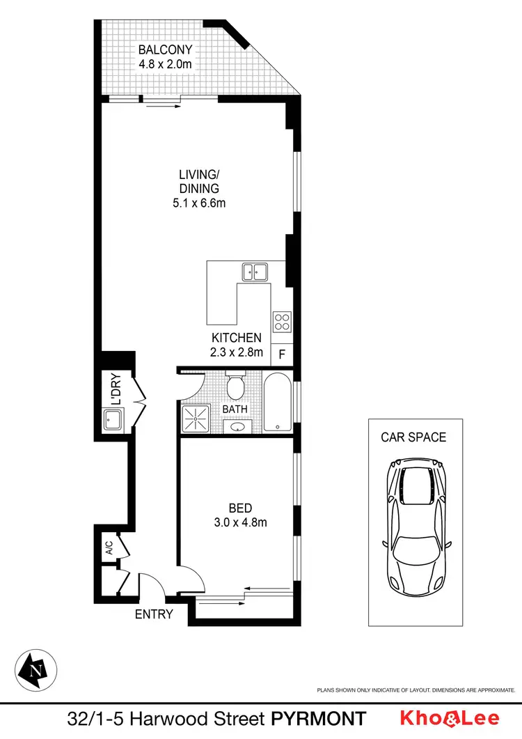 Floorplan of Homely apartment listing, 32/1-5 Harwood Street, Pyrmont NSW 2009