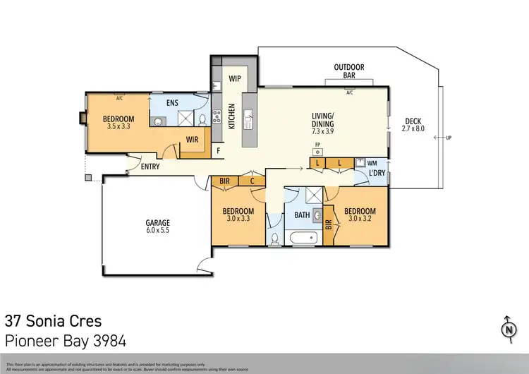 Floorplan of Homely house listing, 37 Sonia Crescent, Pioneer Bay VIC 3984