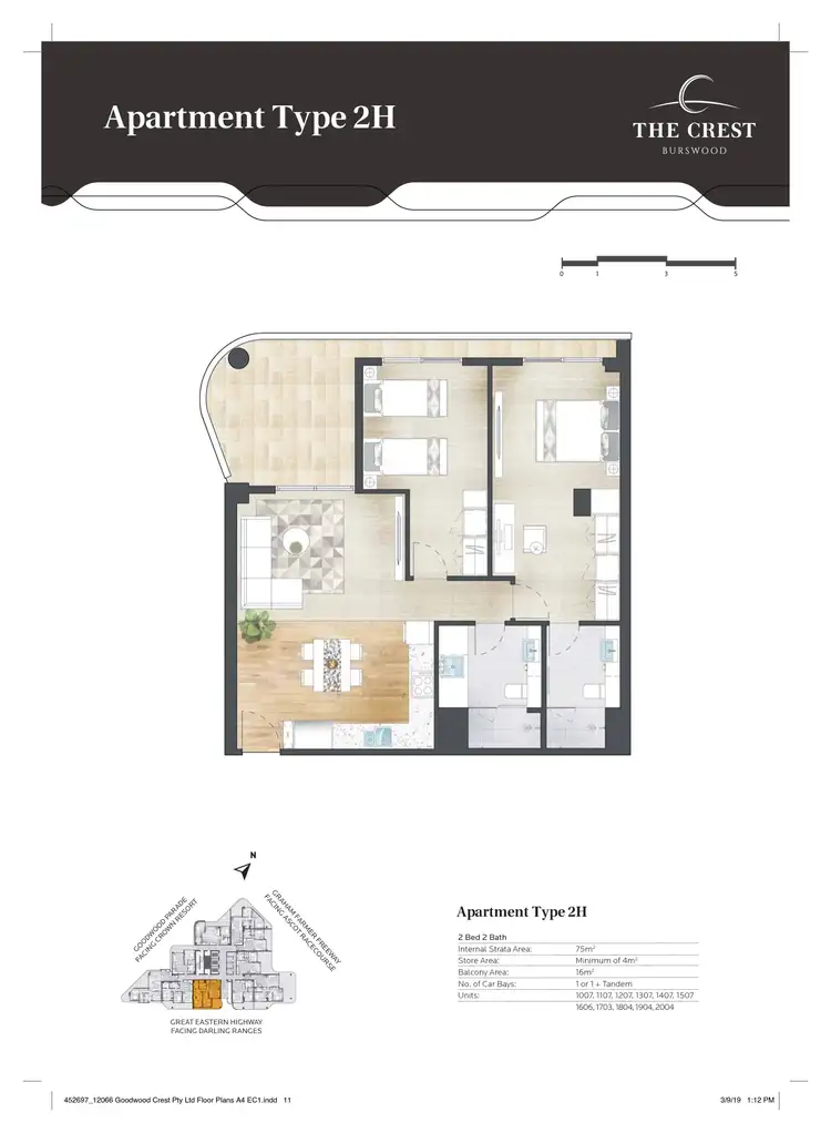 Floorplan of Homely apartment listing, 1904/118 Goodwood Parade, Burswood WA 6100