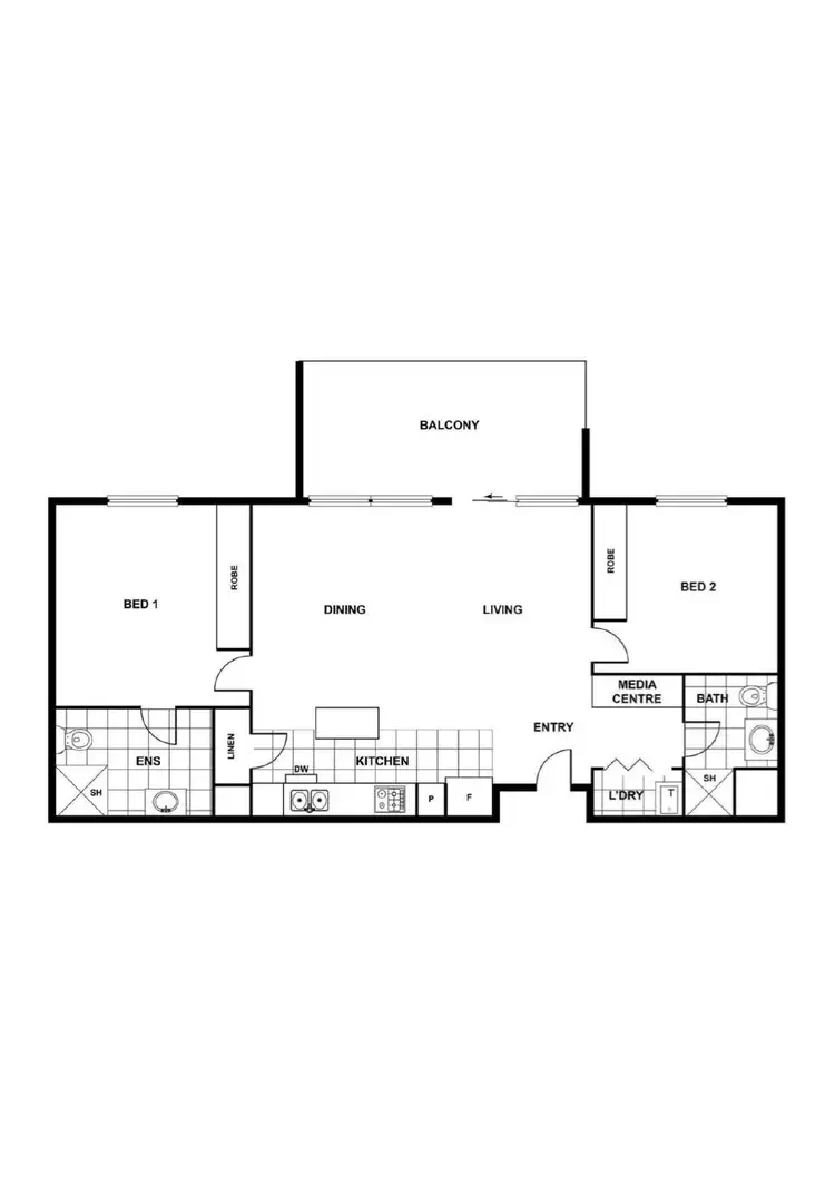 Floorplan of Homely apartment listing, 155/77 Northbourne Avenue, Turner ACT 2612