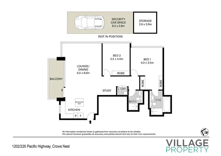 Floorplan of Homely apartment listing, 1202/220 Pacific Highway, Crows Nest NSW 2065