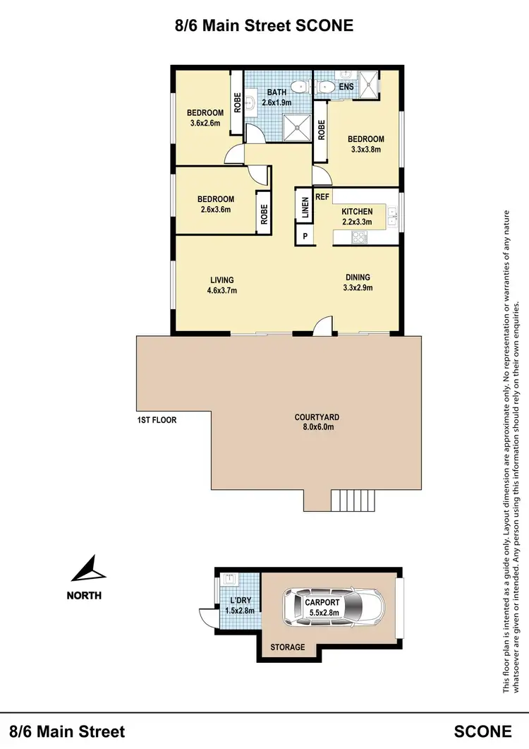 Floorplan of Homely unit listing, 8/6 Main Street, Scone NSW 2337
