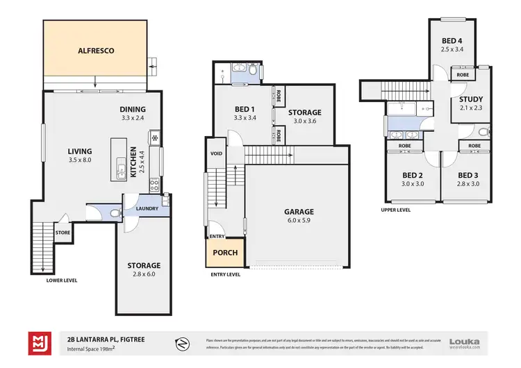 Floorplan of Homely semi-detached listing, 2B Lantarra Place, Figtree NSW 2525