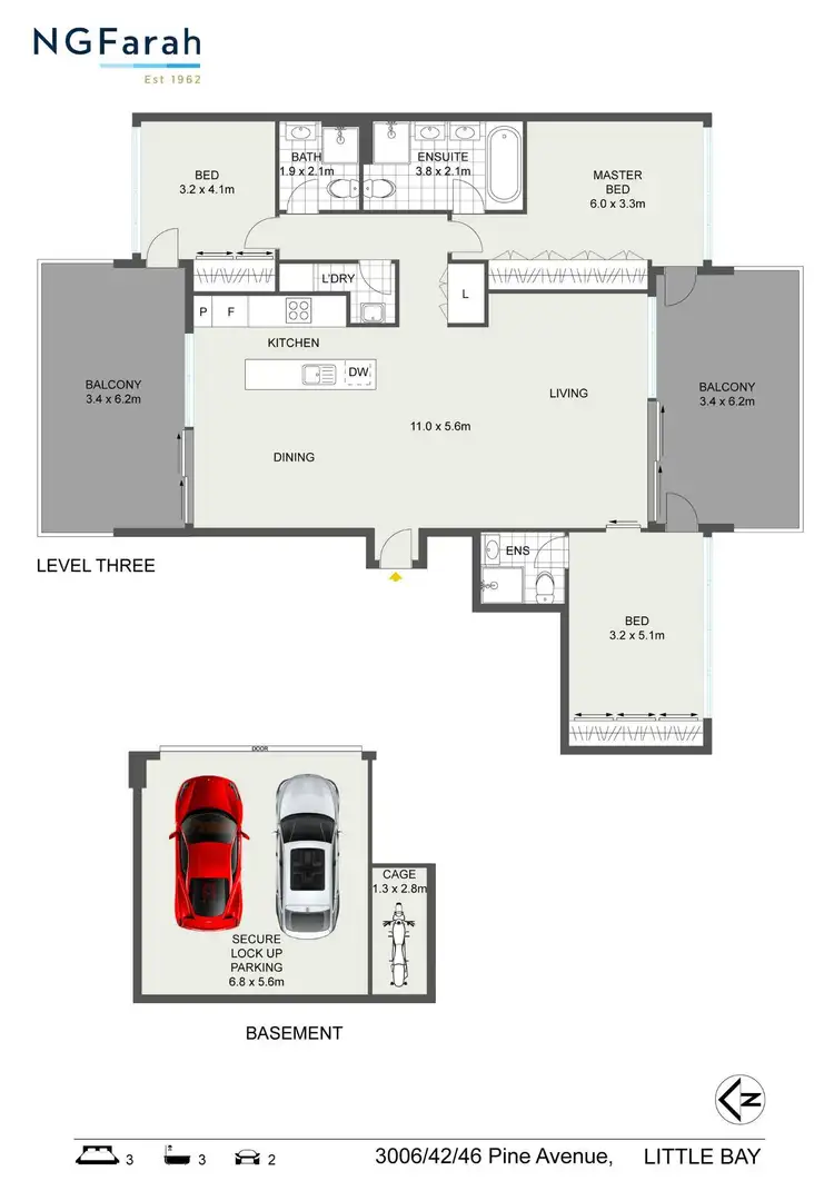 Floorplan of Homely apartment listing, 3006/42-46 Pine Avenue, Little Bay NSW 2036