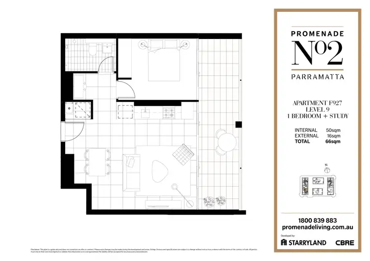 Floorplan of Homely apartment listing, F927/1 Broughton Street, Parramatta NSW 2150