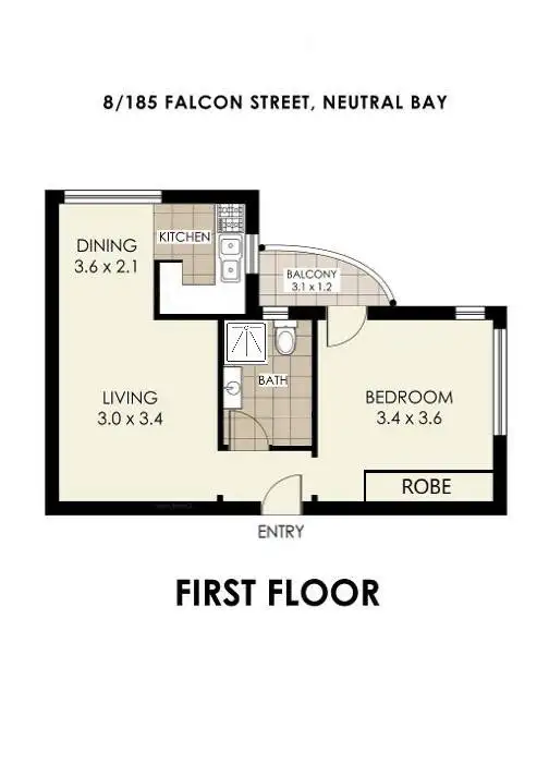Floorplan of Homely apartment listing, 8/185 Falcon Street, Neutral Bay NSW 2089