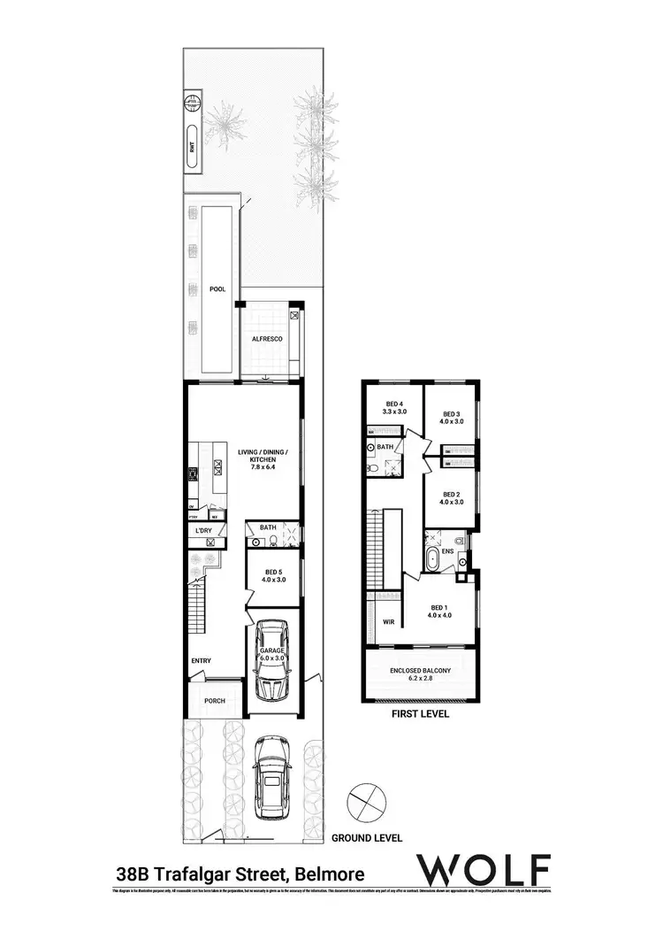 Floorplan of Homely semi-detached listing, 38b Trafalgar Street, Belmore NSW 2192