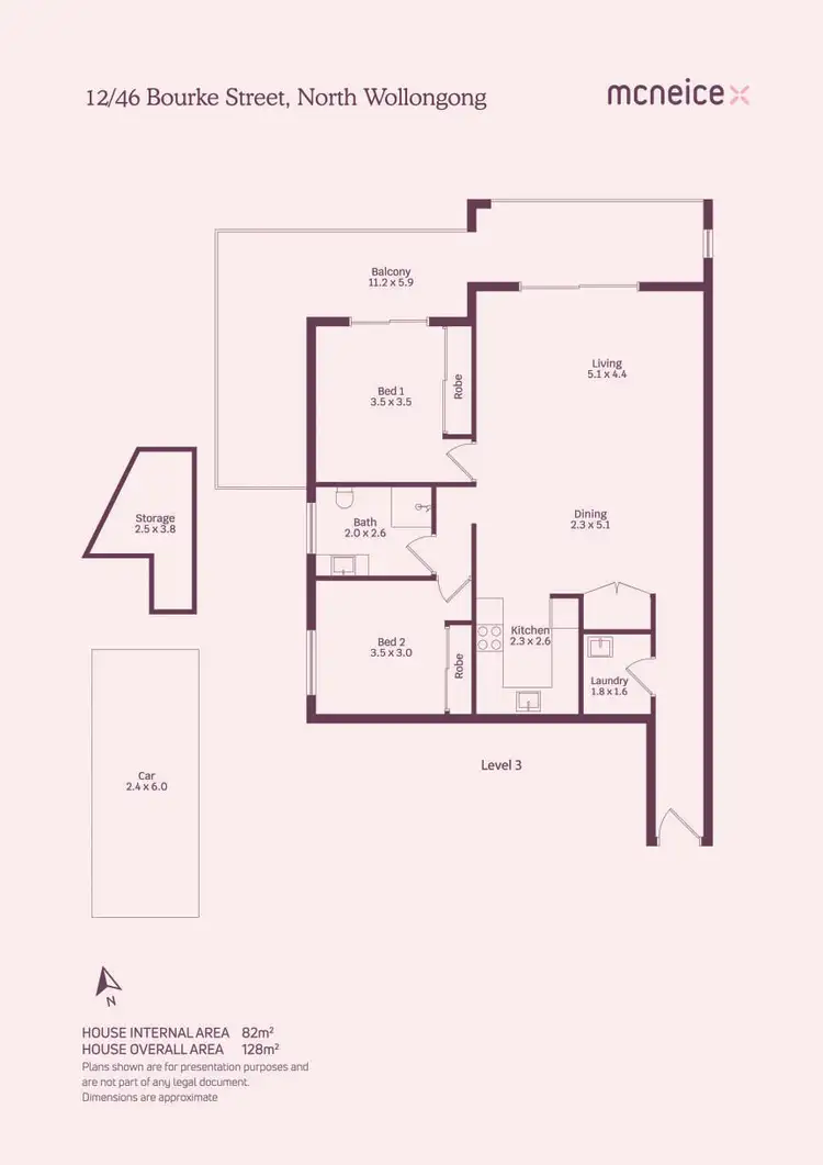 Floorplan of Homely apartment listing, 12/46 Bourke Street, North Wollongong NSW 2500