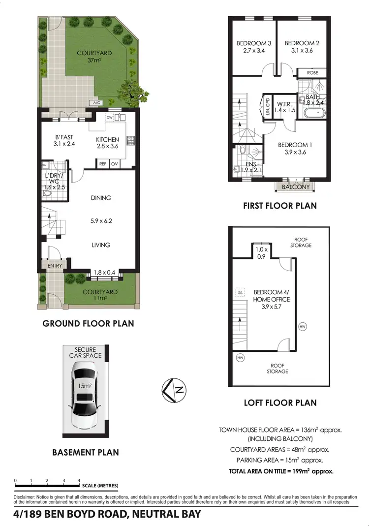 Floorplan of Homely townhouse listing, 4/189 Ben Boyd Road, Neutral Bay NSW 2089