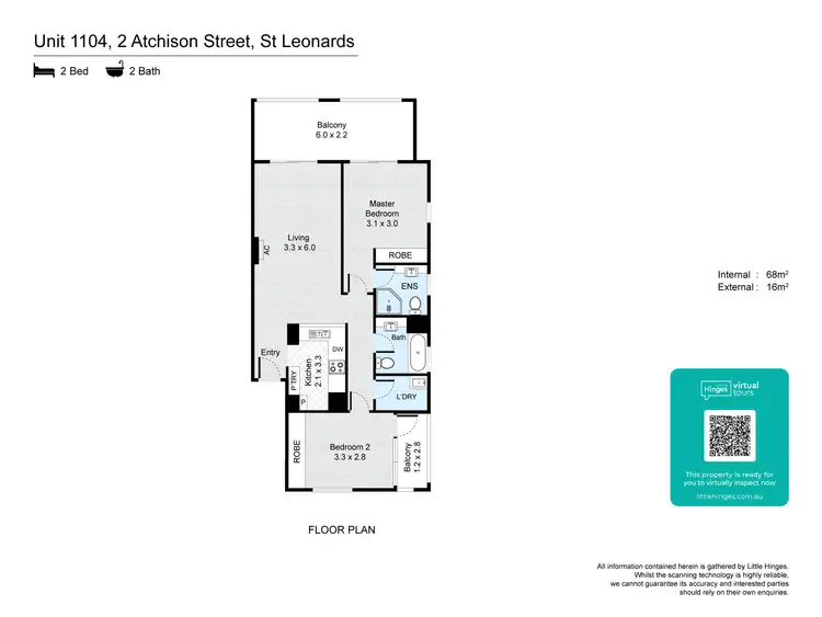 Floorplan of Homely apartment listing, 1104/2-4 Atchison Street, St Leonards NSW 2065