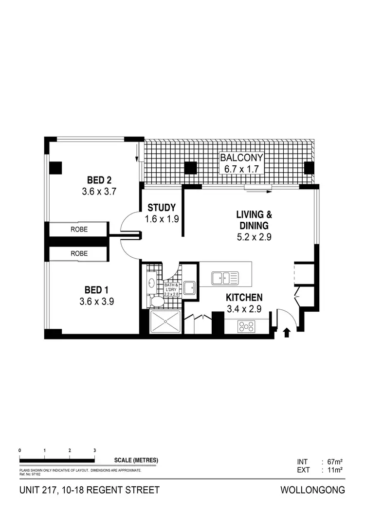 Floorplan of Homely apartment listing, 217/10 Regent Street, Wollongong NSW 2500