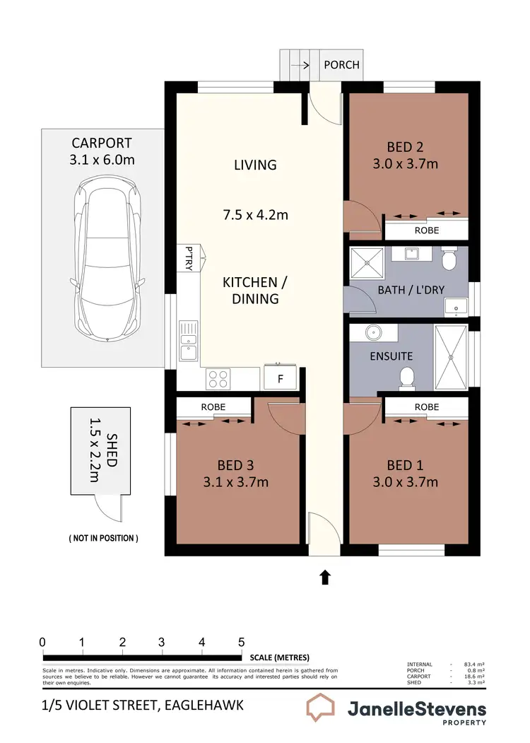Floorplan of Homely house listing, 1/5A Violet Street, Eaglehawk VIC 3556