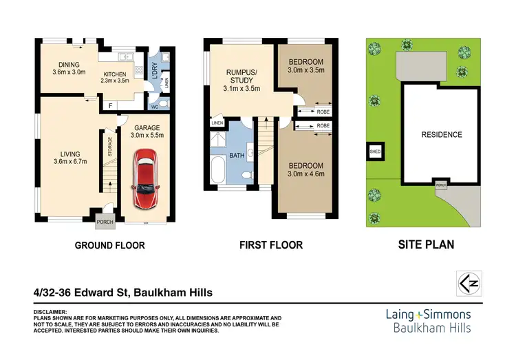 Floorplan of Homely townhouse listing, 4/32-36 Edward Street, Baulkham Hills NSW 2153