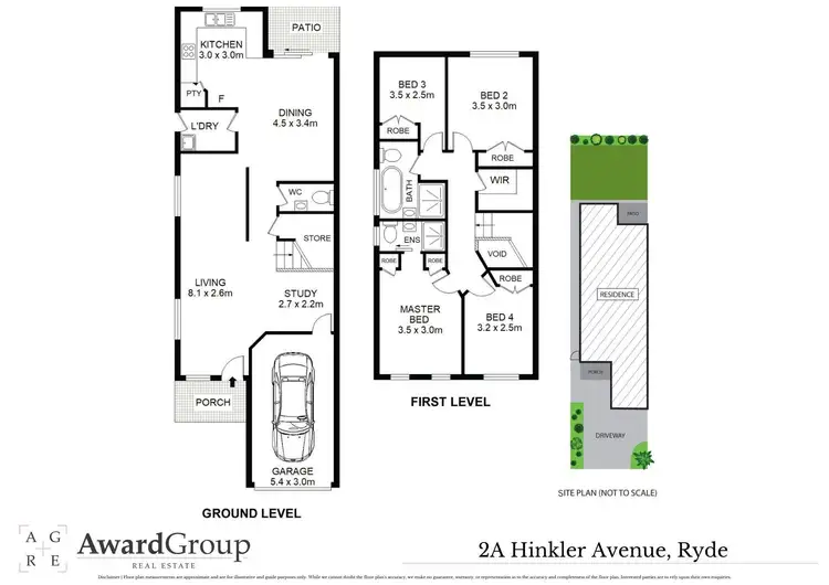 Floorplan of Homely semi-detached listing, 2A Hinkler Avenue, Ryde NSW 2112