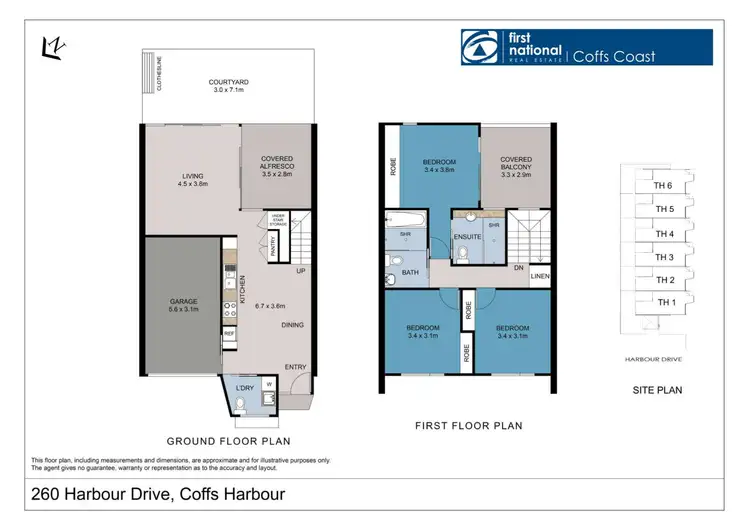 Floorplan of Homely townhouse listing, 1-3/260 Harbour Drive, Coffs Harbour NSW 2450