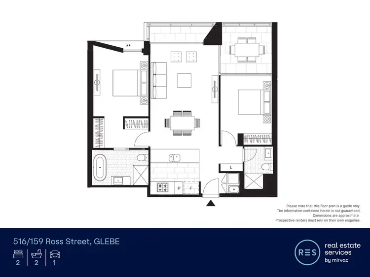 Floorplan of Homely apartment listing, 516/159 Ross Street, Glebe NSW 2037