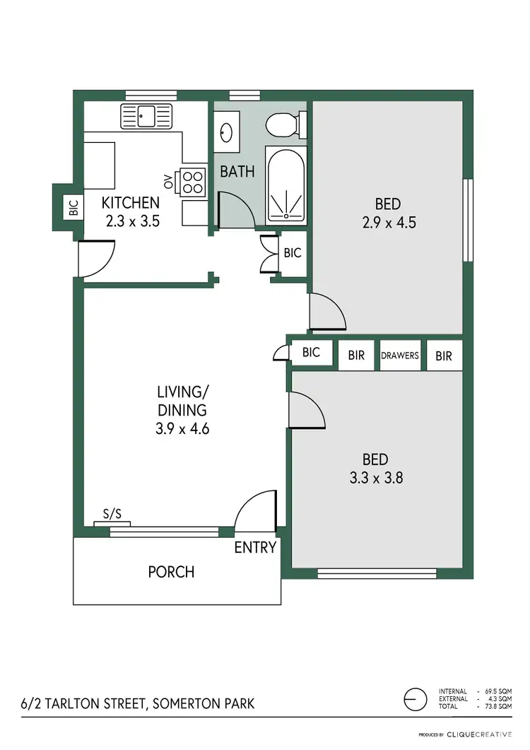 Floorplan of Homely unit listing, 6/2 Tarlton Street, Somerton Park SA 5044