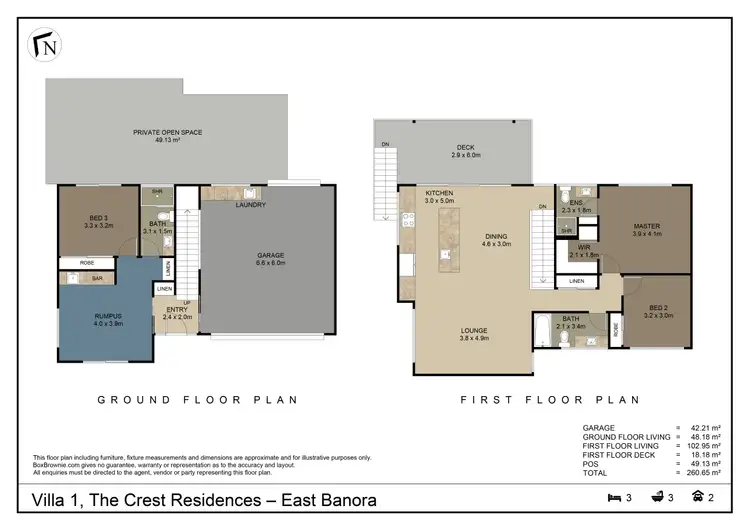 Floorplan of Homely townhouse listing, Villa 1 -/19 Bione Avenue, Banora Point NSW 2486