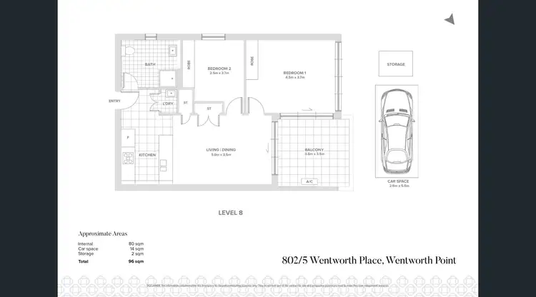 Floorplan of Homely apartment listing, 802/5 Wentworth Place, Wentworth Point NSW 2127