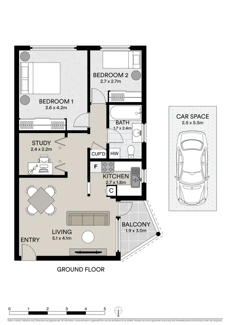 Floorplan of Homely unit listing, 1/13 Phillip Street, Roselands NSW 2196