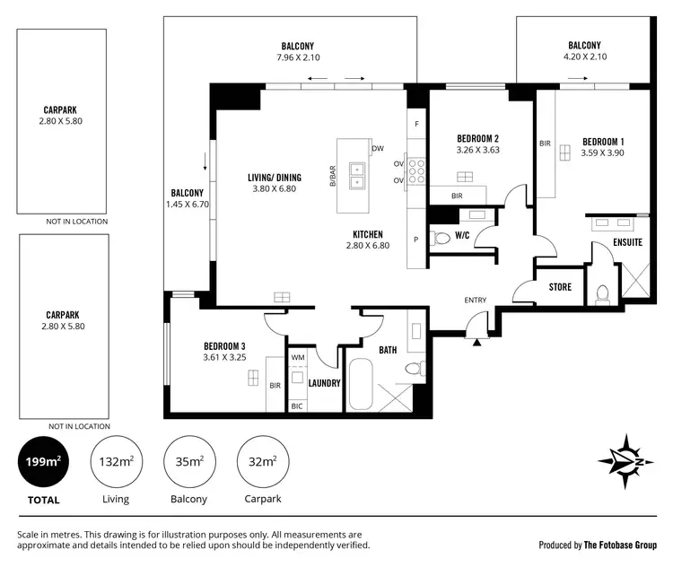 Floorplan of Homely apartment listing, 801/88 O'Connell Street, North Adelaide SA 5006