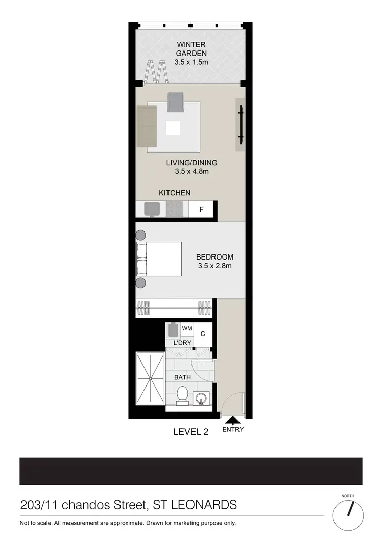 Floorplan of Homely apartment listing, 203/11 Chandos Street, St Leonards NSW 2065
