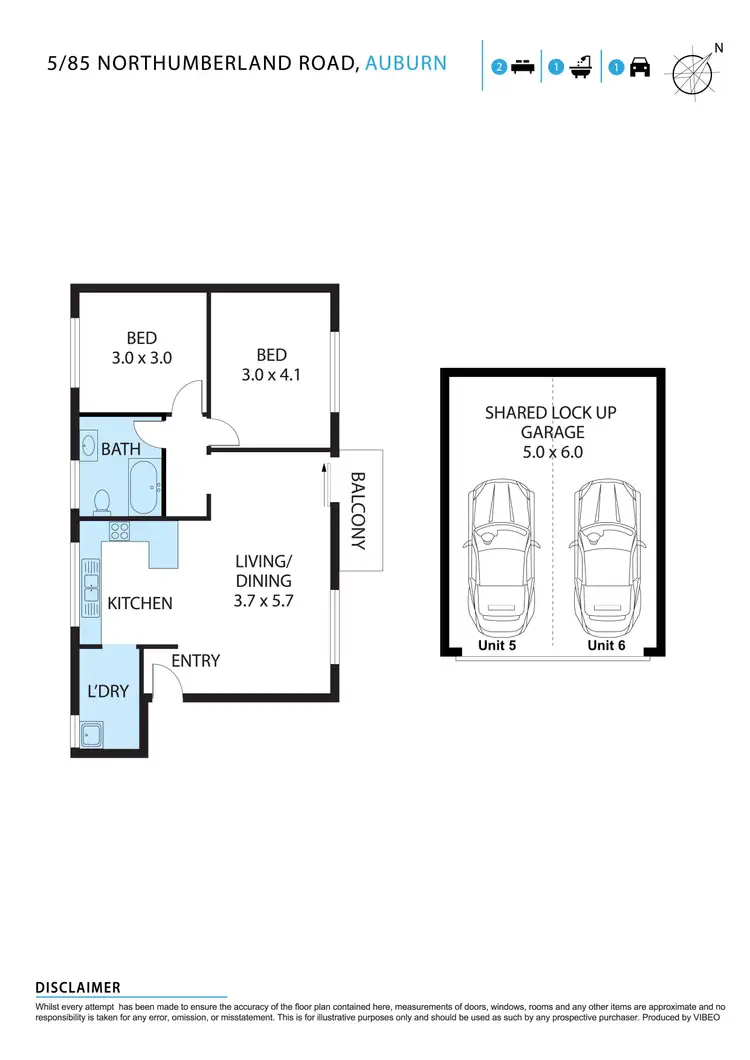 Floorplan of Homely unit listing, 5/85 Northumberland Road, Auburn NSW 2144