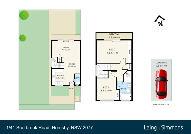 Floorplan of Homely townhouse listing, 1/41 Sherbrook Road, Hornsby NSW 2077