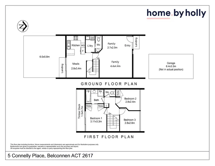 Floorplan of Homely townhouse listing, 5 Connelly Place, Belconnen ACT 2617